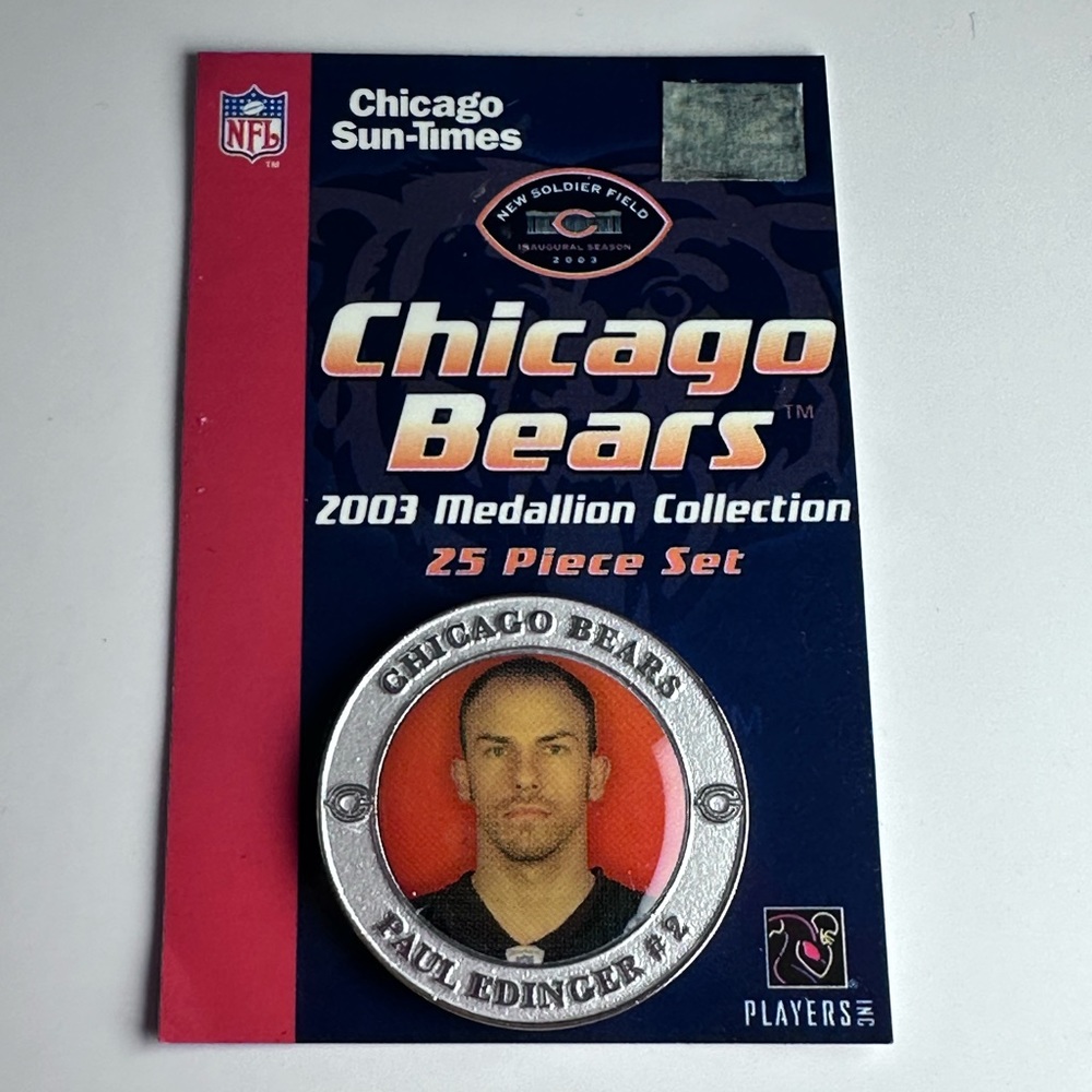 Chicago Bears 2003 Medallion Collection Limited Edition Paul Edinger #2 Vintage